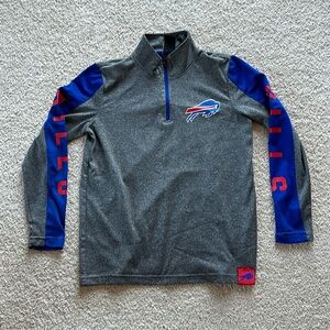 Boys NFL half zip long sleeve Buffalo Bills shirt